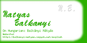 matyas balkanyi business card